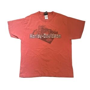 Vintage Harley-Davidson Salisbury NC T-Shirt Men’s L Orange Graphic Biker Tee